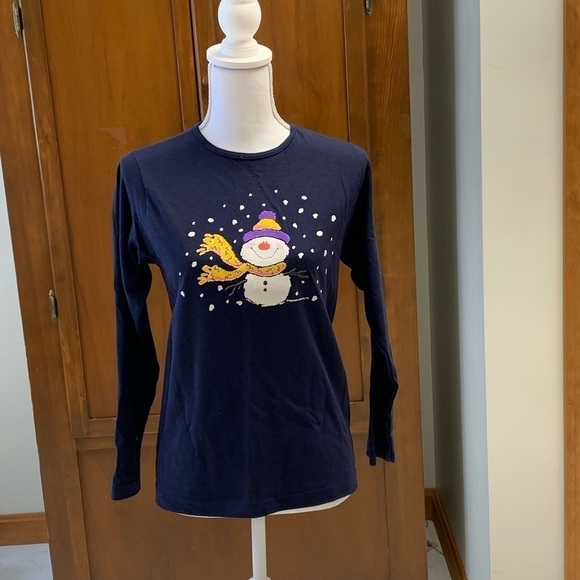 Hallmark design collection morning sun snowman long sleeve T shirt small - Picture 1 of 3